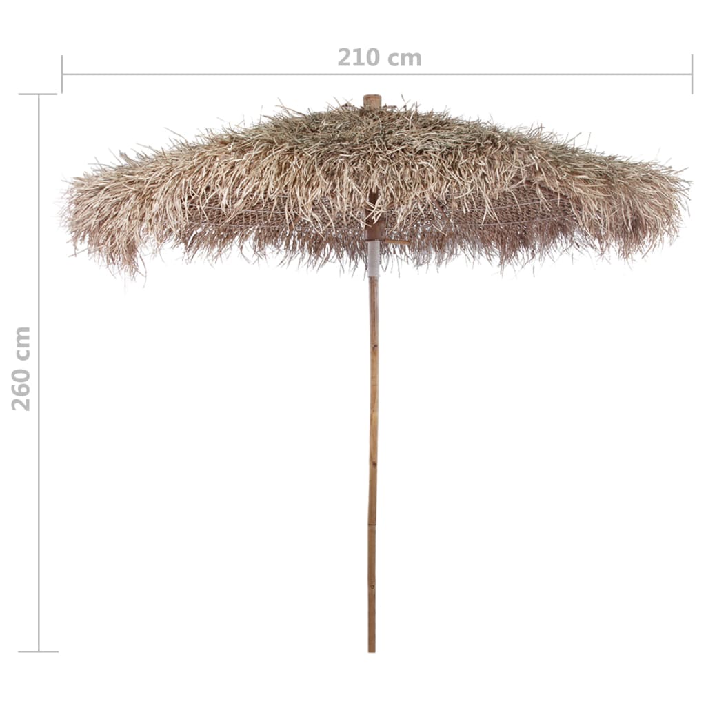 Parasol en bambou avec toit en feuille de bananier 210 cm