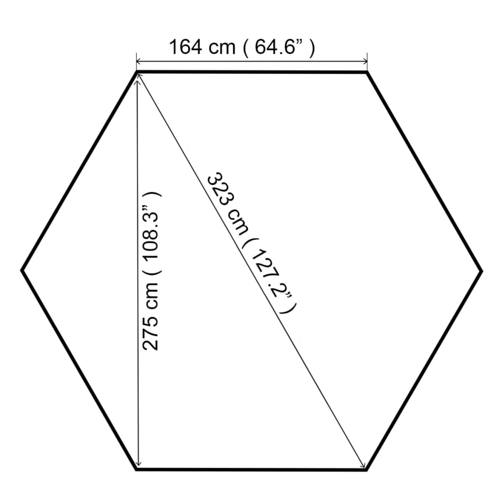 Gartenpavillon Partyzelt Hexagonal Beige 323x265 cm