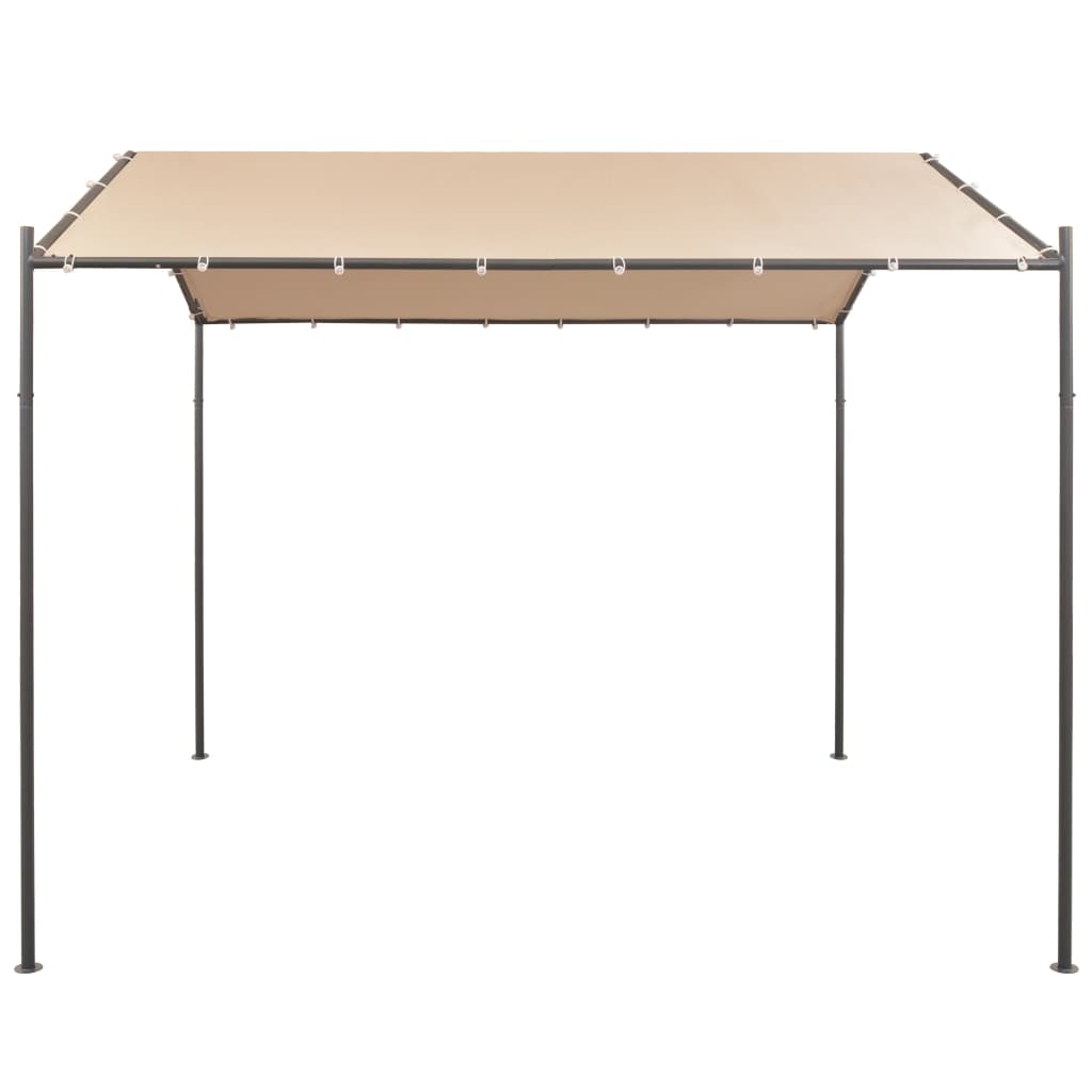 Pavilion Partyzelt Überdachung 3x3 m Stahl Beige