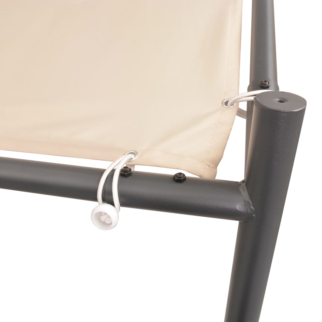 Pavilion Partyzelt Überdachung 3x3 m Stahl Beige