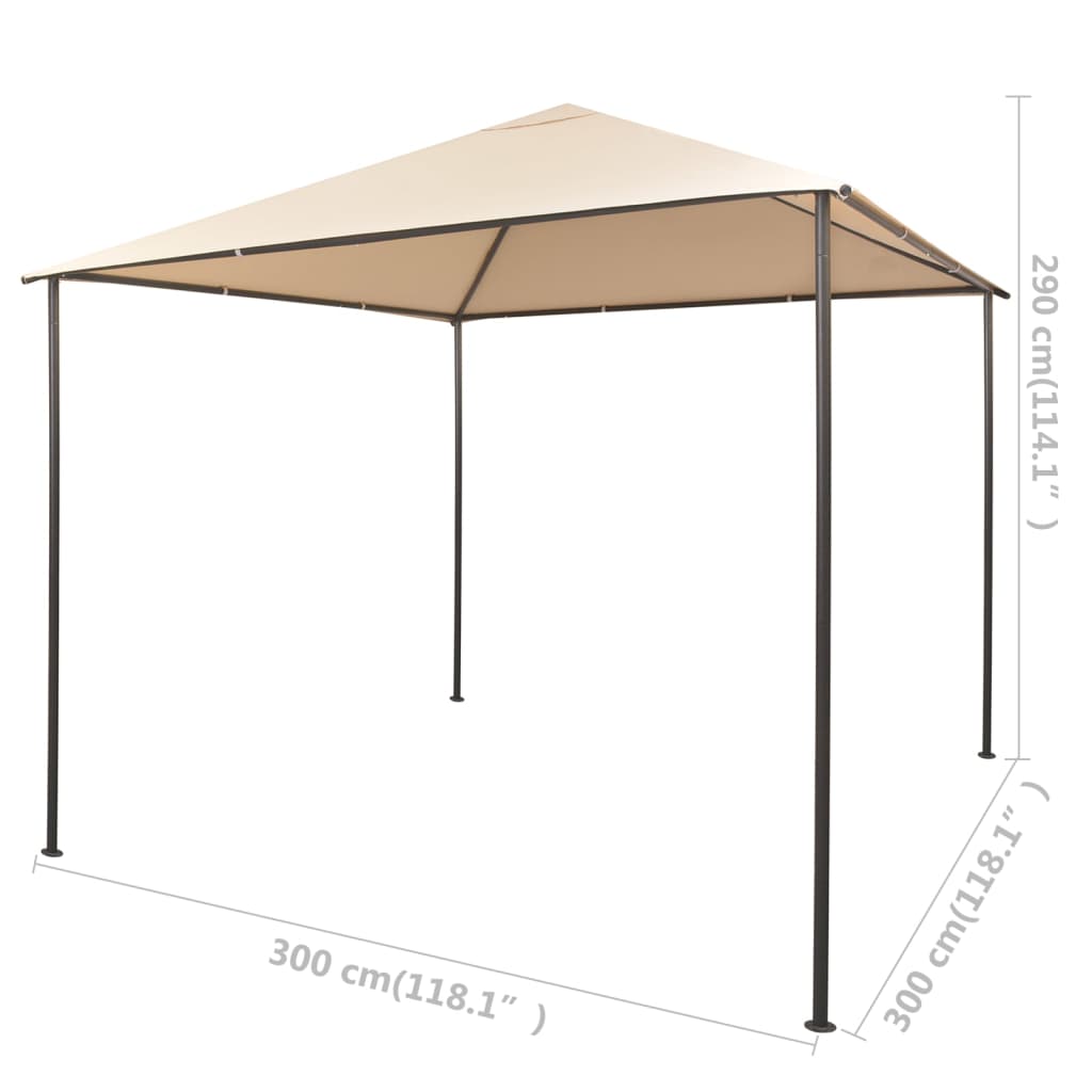 Auvent de tente de fête Pavilion 3x3 m acier beige