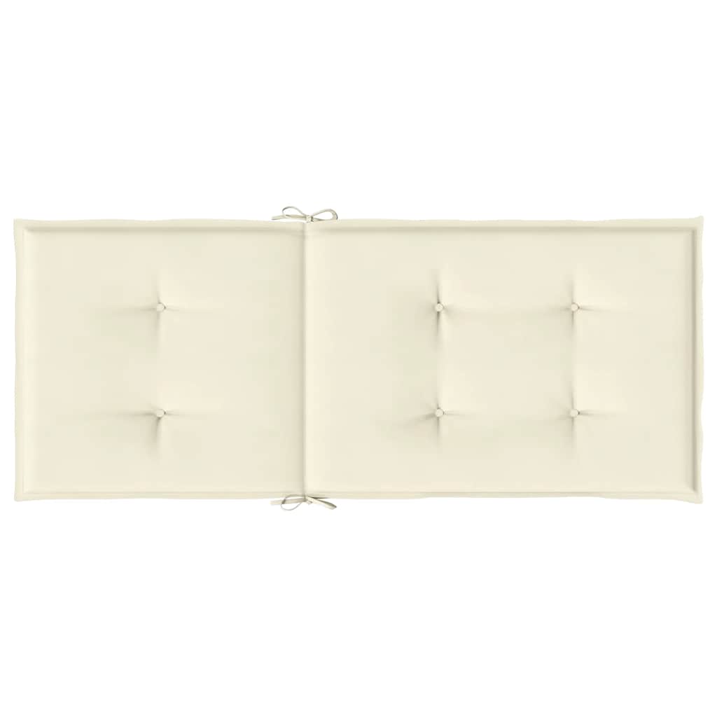 Gartenstuhlauflagen für Hochlehner 4Stk. Creme 120x50x2cm Stoff