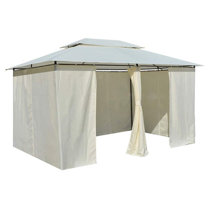 Gartenpavillon mit Gardinen 4x3 m Weiß