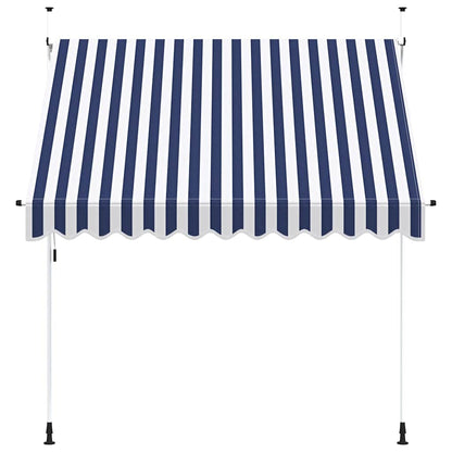 Einziehbare Markise Handbetrieben 250 cm Blau/Weiß Gestreift