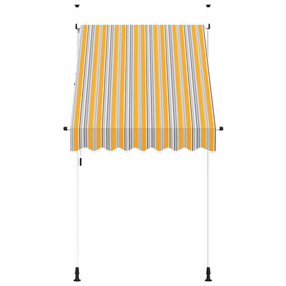 Einziehbare Markise Handbetrieben 150 cm Gelb/Blau Gestreift