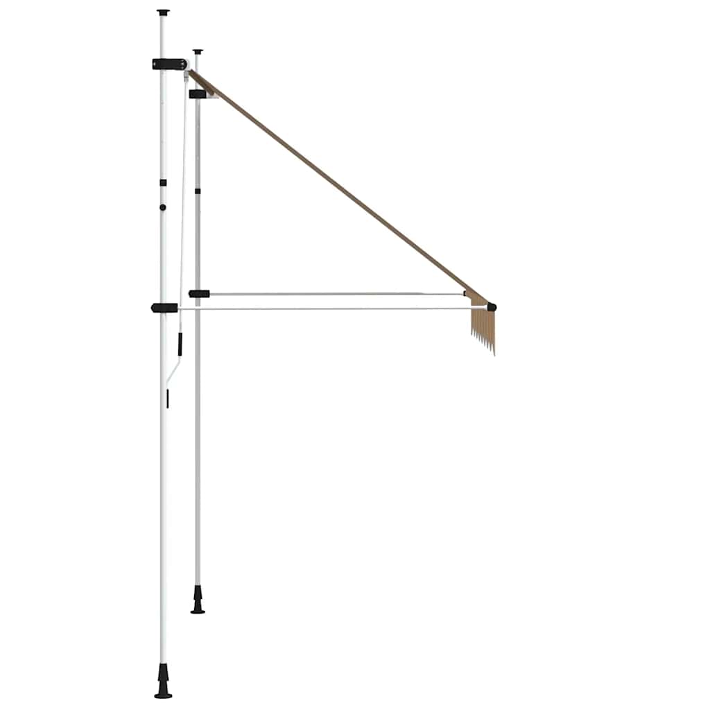 Einziehbare Markise Handbetrieben 200 cm Gelb/Blau Gestreift
