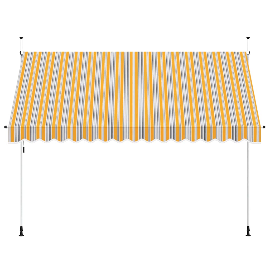Einziehbare Markise Handbetrieben 350 cm Gelb/Blau Gestreift