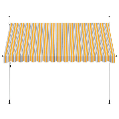 Einziehbare Markise Handbetrieben 350 cm Gelb/Blau Gestreift