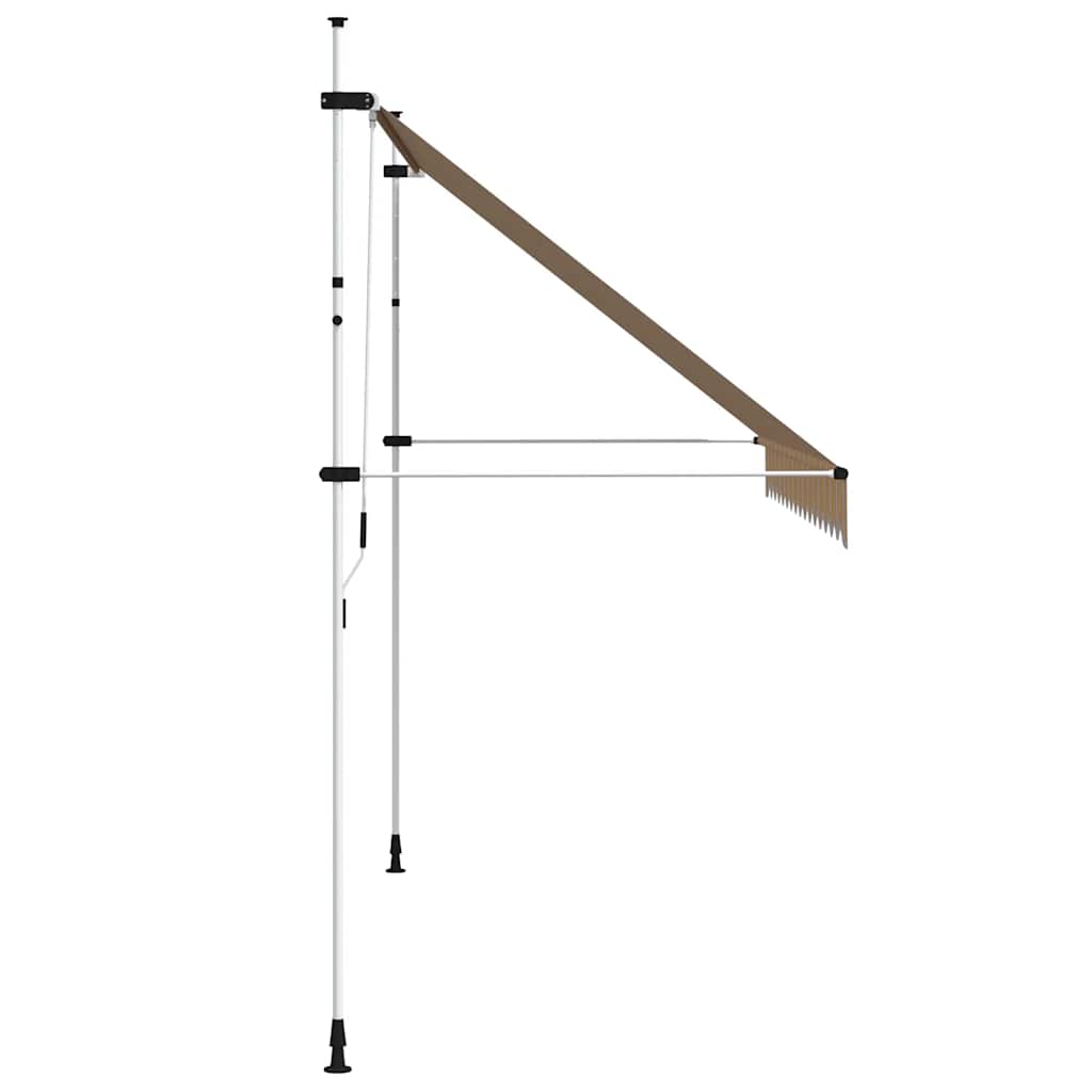 Einziehbare Markise Handbetrieben 350 cm Gelb/Blau Gestreift