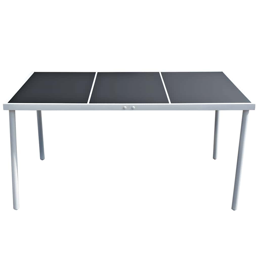 Gartentisch 150x90x74 cm Schwarz Stahl