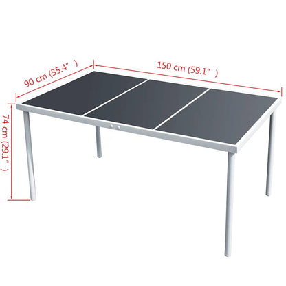 Gartentisch 150x90x74 cm Schwarz Stahl