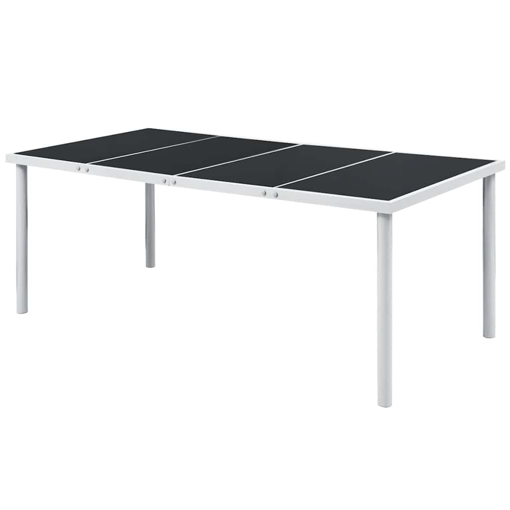 Gartentisch 190x90x74 cm Schwarz Stahl