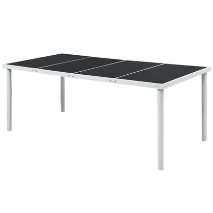 Gartentisch 190x90x74 cm Schwarz Stahl