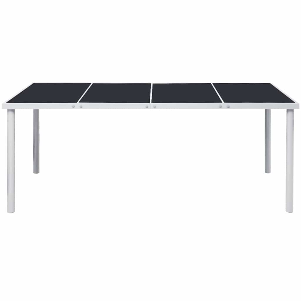 Gartentisch 190x90x74 cm Schwarz Stahl