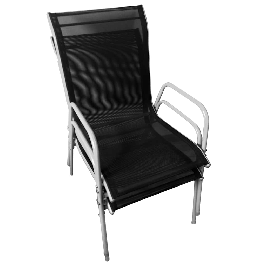 3-tlg. Bistro-Set Stahl Schwarz