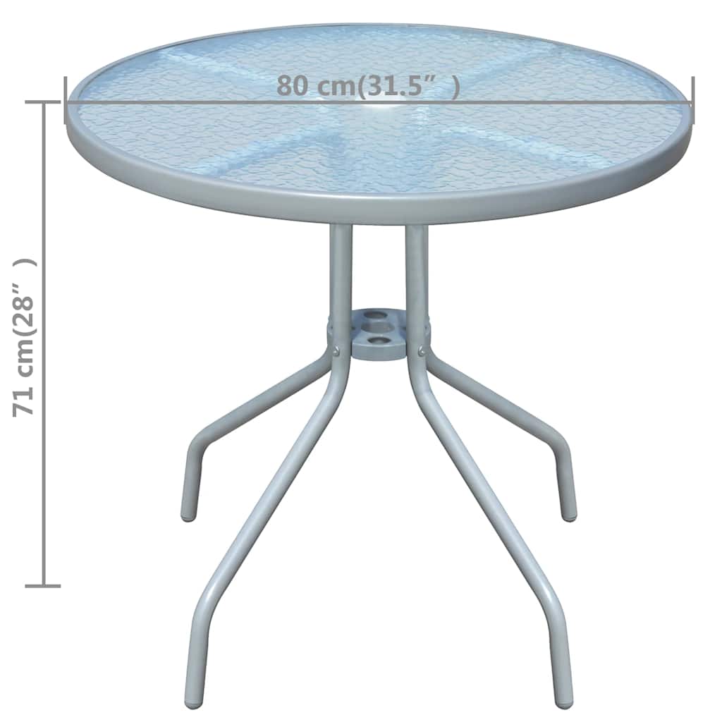 Bistrotisch Grau 80x71 cm Stahl