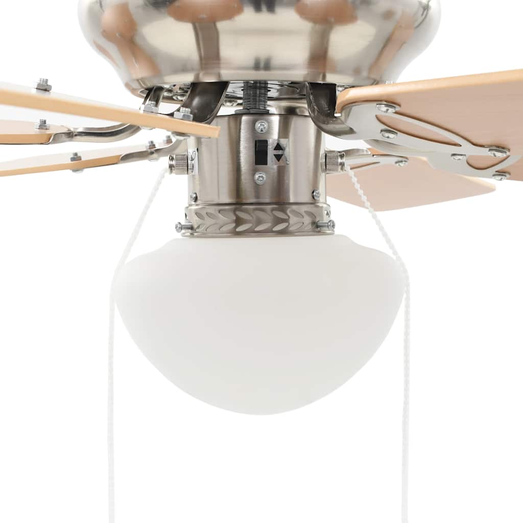 Dekorativer Deckenventilator mit Leuchtmittel 82 cm Hellbraun