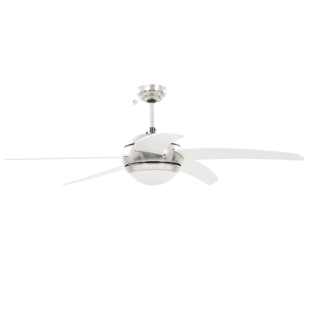 Ventilateur de plafond décoratif avec ampoule 128 cm blanc