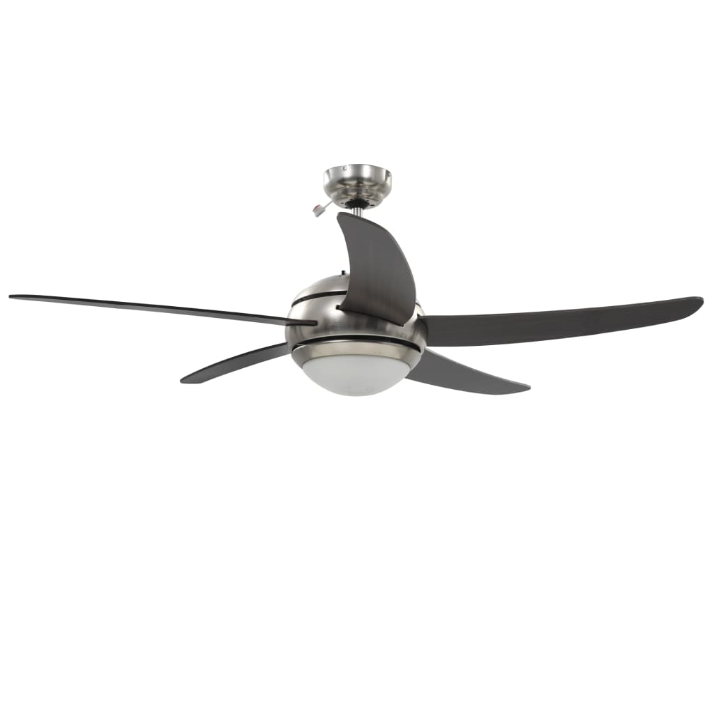 Ventilateur de plafond décoratif avec lumière 128 cm marron