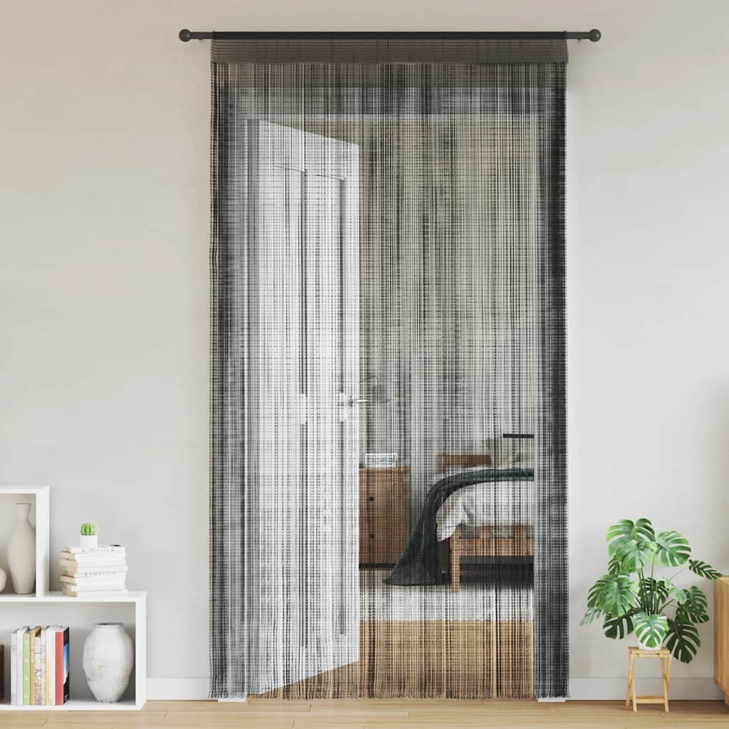 Fadenvorhänge 2 Stk. 100 x 250 cm Schwarz