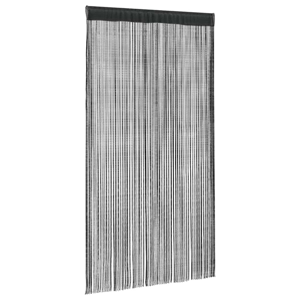Fadenvorhänge 2 Stk. 140 x 250 cm Schwarz