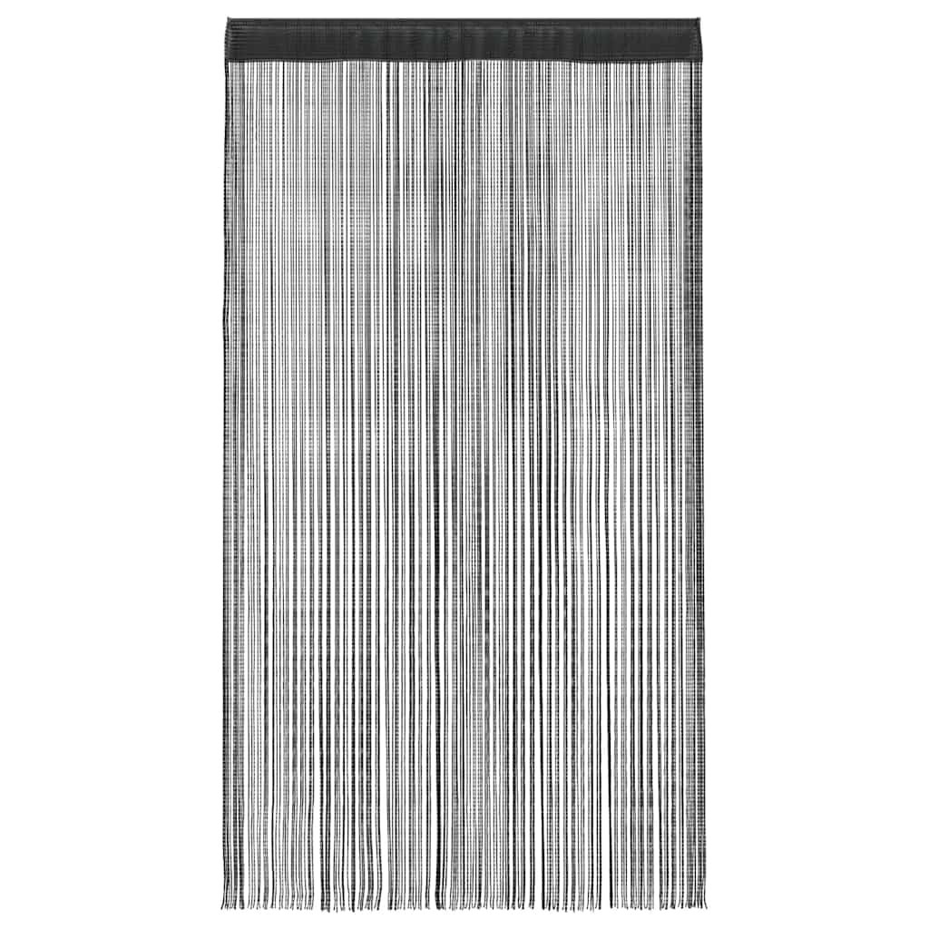 Fadenvorhänge 2 Stk. 140 x 250 cm Schwarz