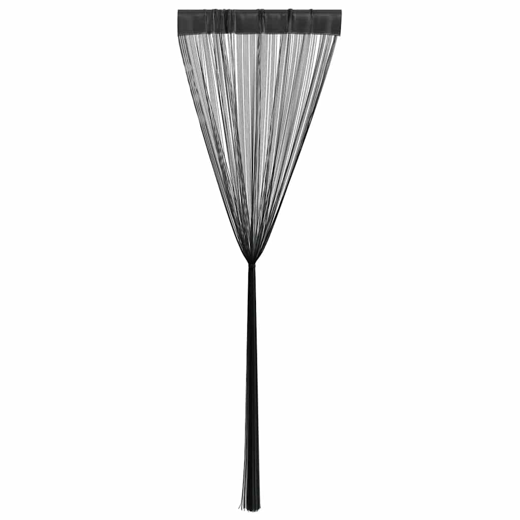 Fadenvorhänge 2 Stk. 140 x 250 cm Schwarz