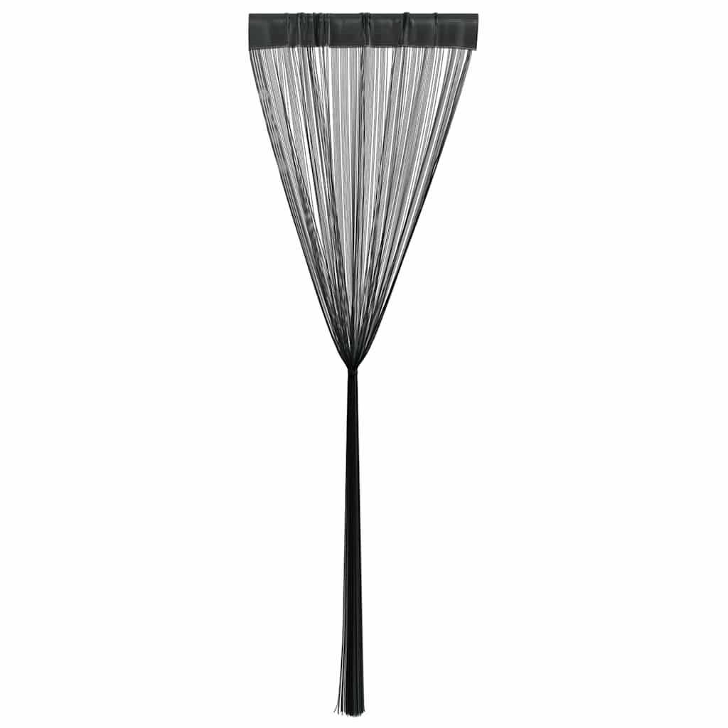 Fadenvorhänge 2 Stk. 140 x 250 cm Schwarz