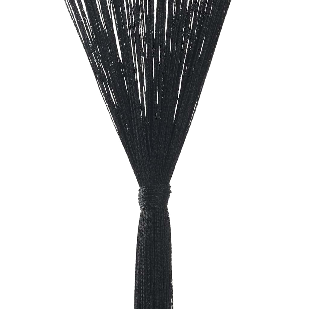 Fadenvorhänge 2 Stk. 140 x 250 cm Schwarz