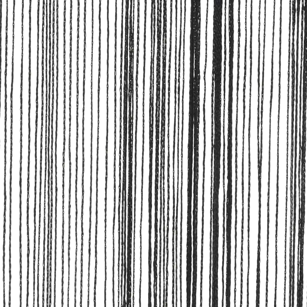 Fadenvorhänge 2 Stk. 140 x 250 cm Schwarz