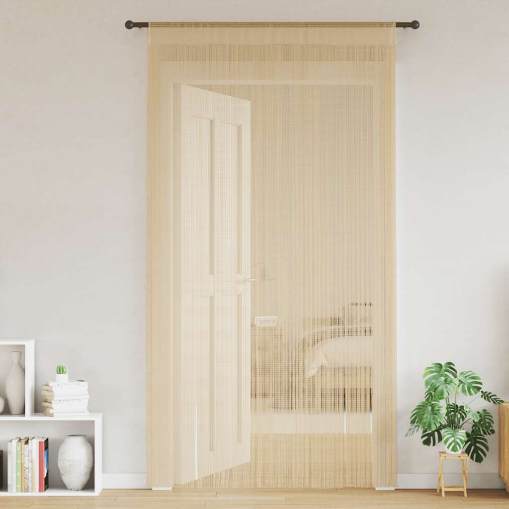 Fadenvorhänge 2 Stk. 100 x 250 cm Beige