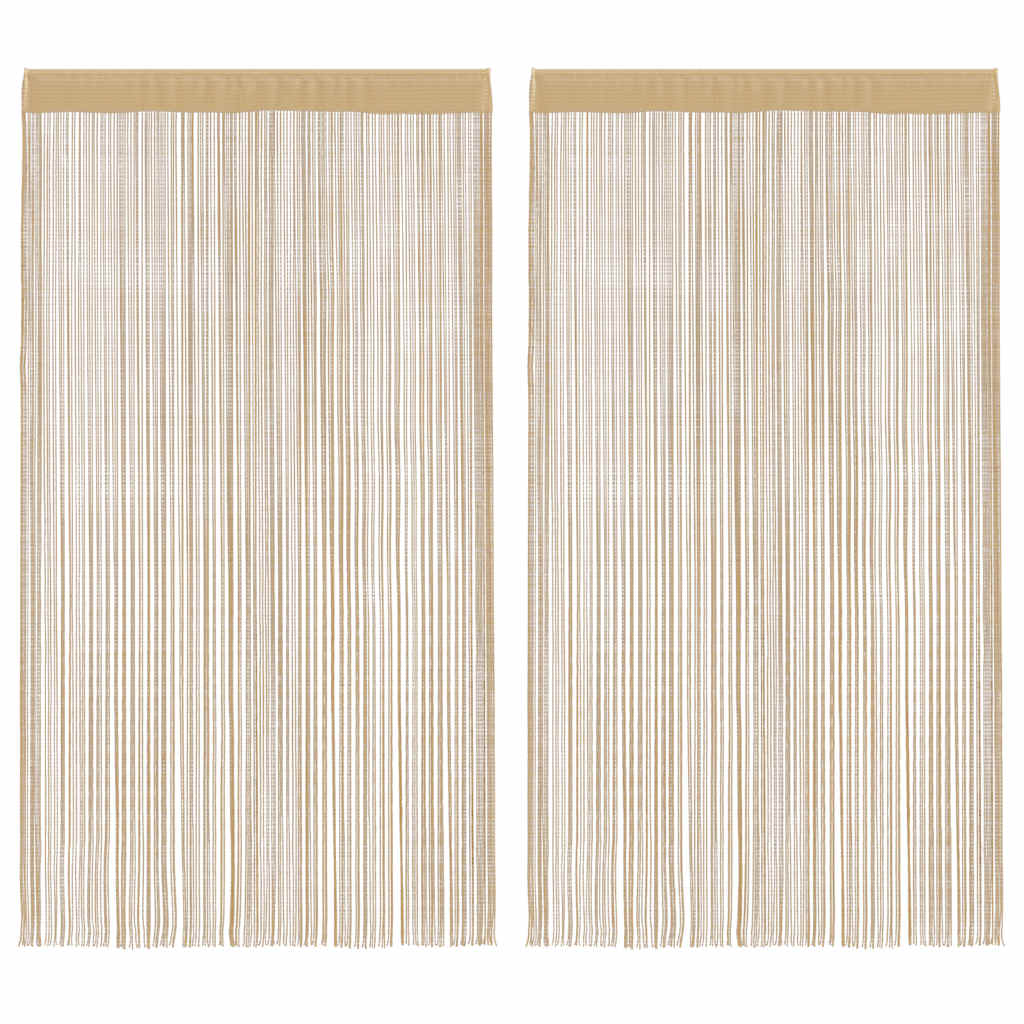 Fadenvorhänge 2 Stk. 140 x 250 cm Beige