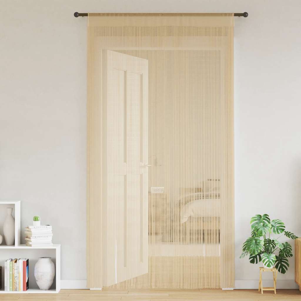 Fadenvorhänge 2 Stk. 140 x 250 cm Beige