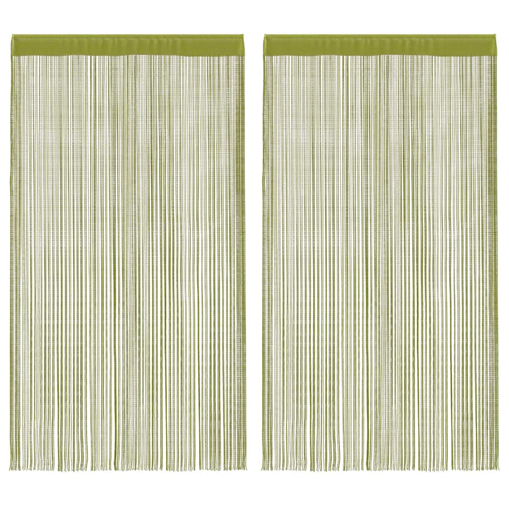 Fadenvorhänge 2 Stk. 140 x 250 cm Grün