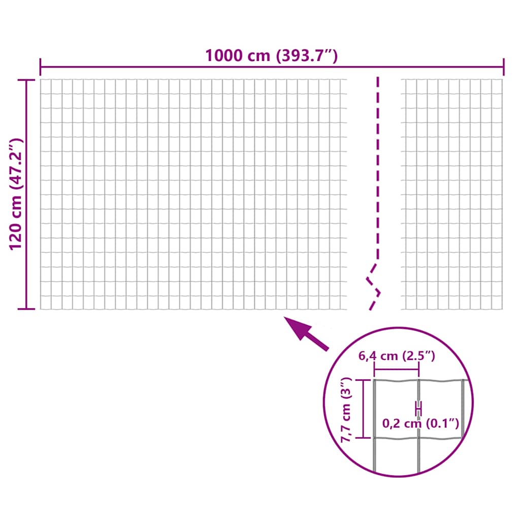 Eurozaun Stahl 10 x 1,2 m Grau