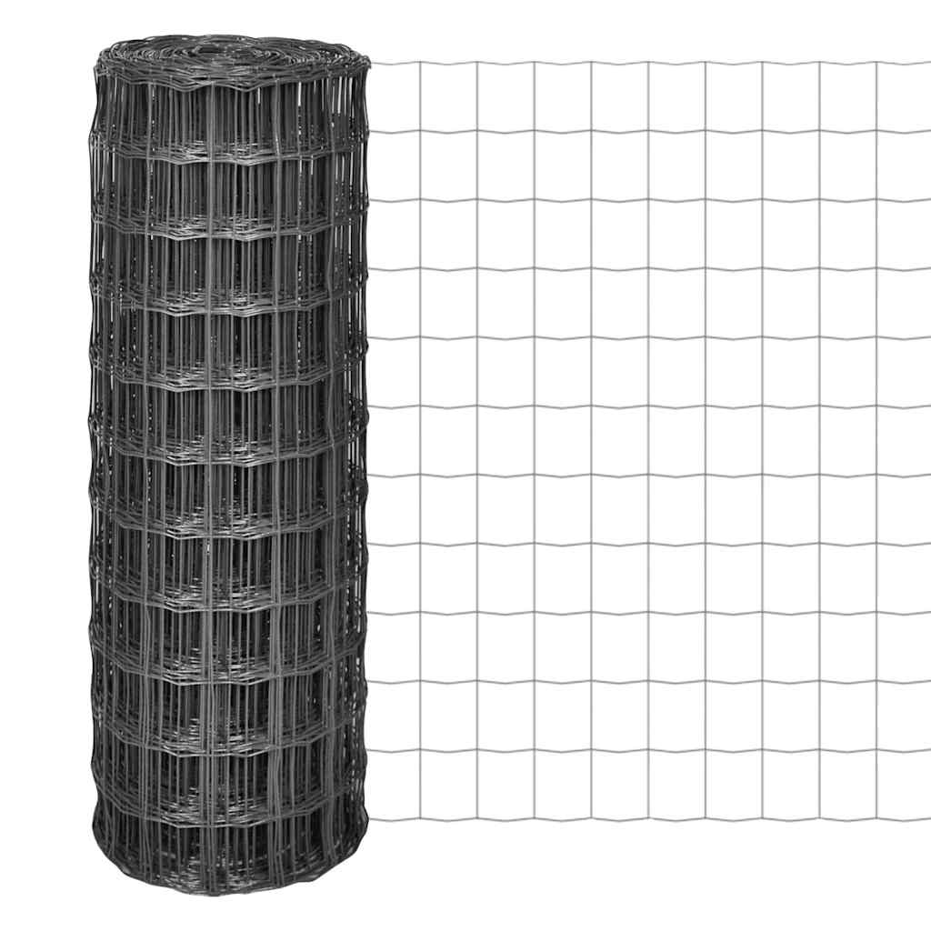 Eurozaun Stahl 10 x 1,5 m Grau