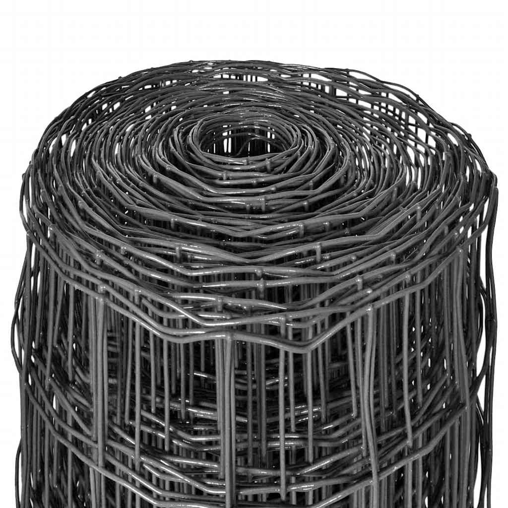 Eurozaun Stahl 10 x 1,5 m Grau
