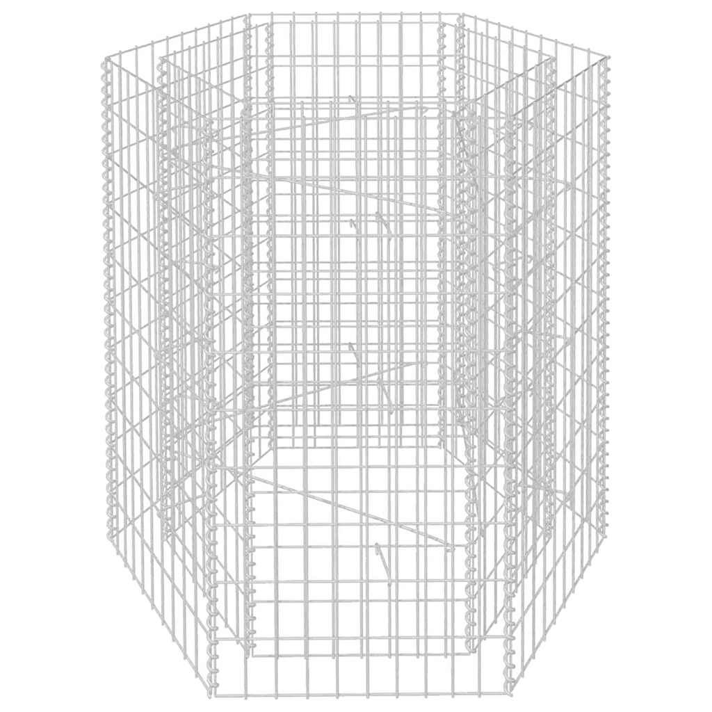 Sechseckiges Gabionen-Hochbeet 100×90×100 cm