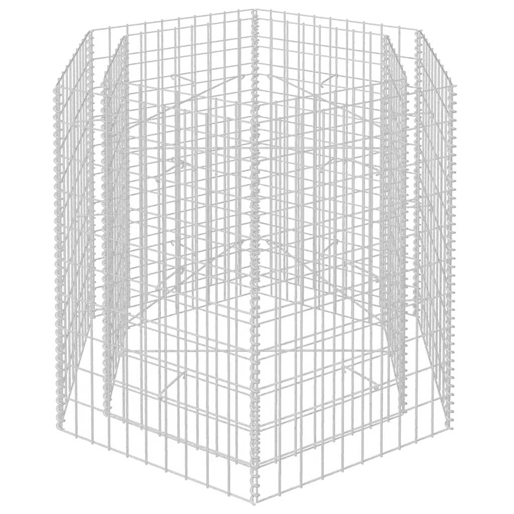 Sechseckiges Gabionen-Hochbeet 100×90×100 cm