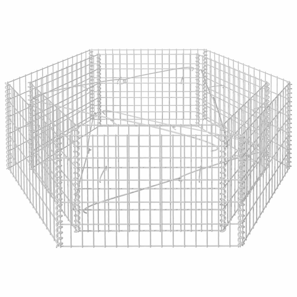 Sechseckiges Gabionen-Hochbeet 160×140×50 cm