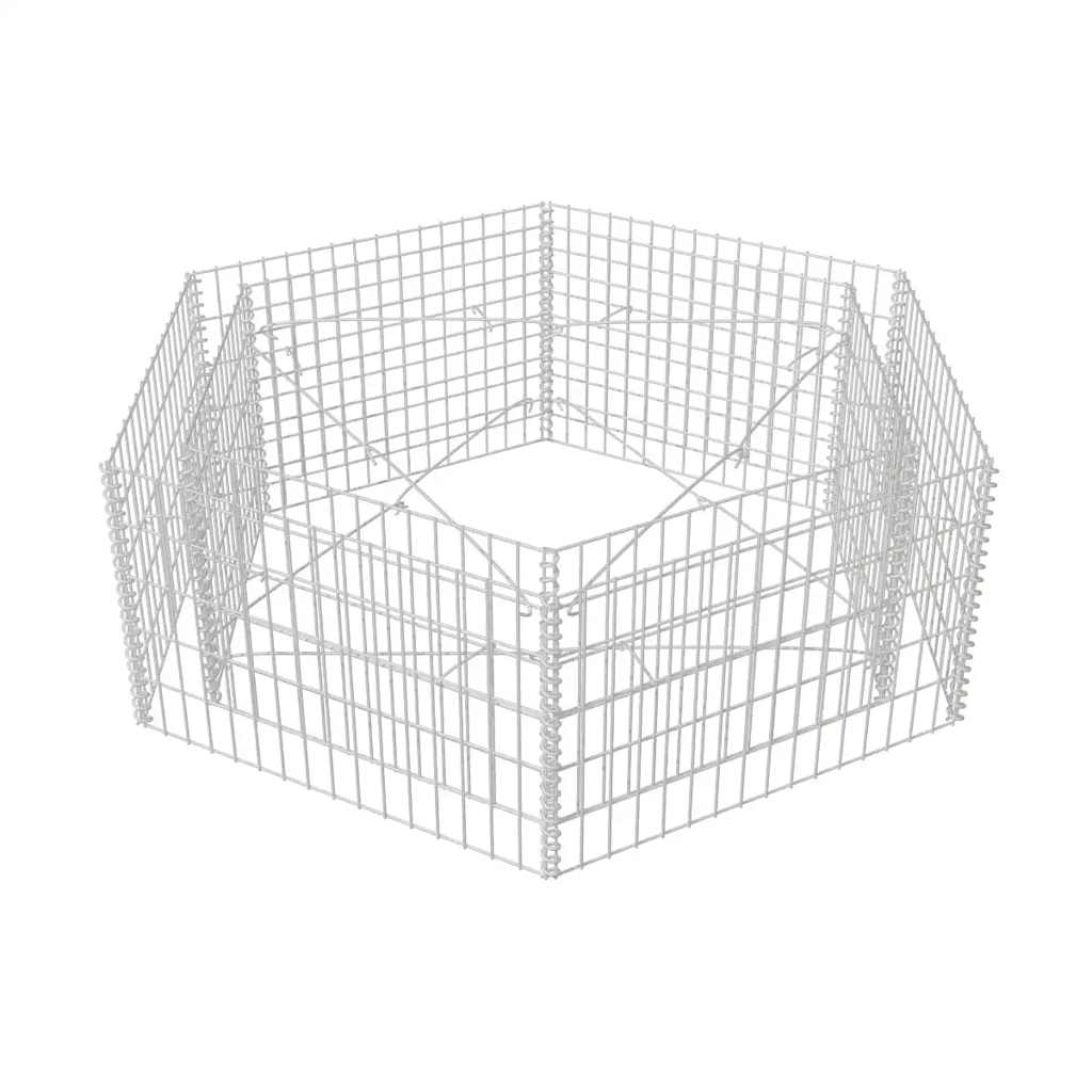 Jardinière surélevée hexagonale en gabion 160×140×50 cm