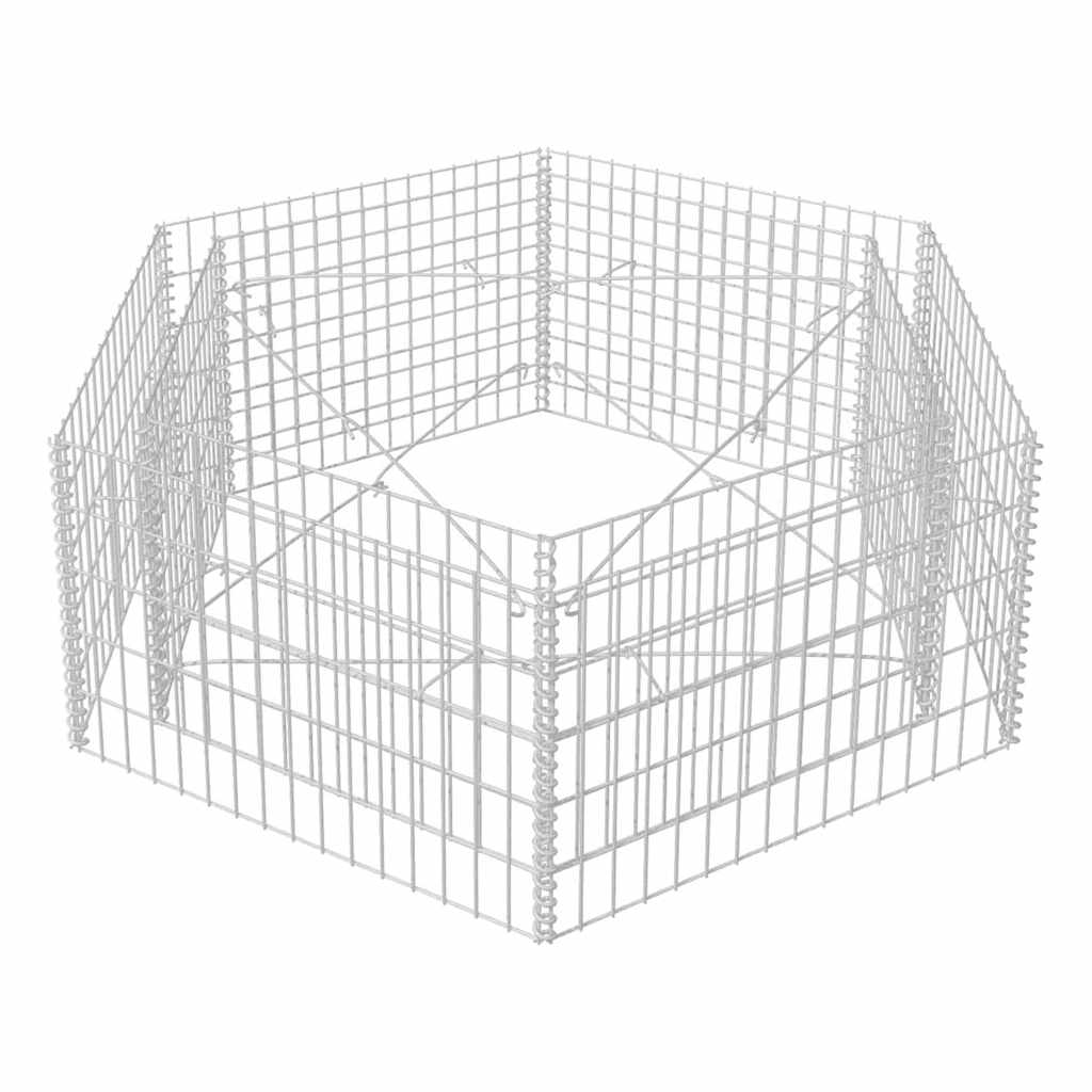 Sechseckiges Gabionen-Hochbeet 160×140×50 cm