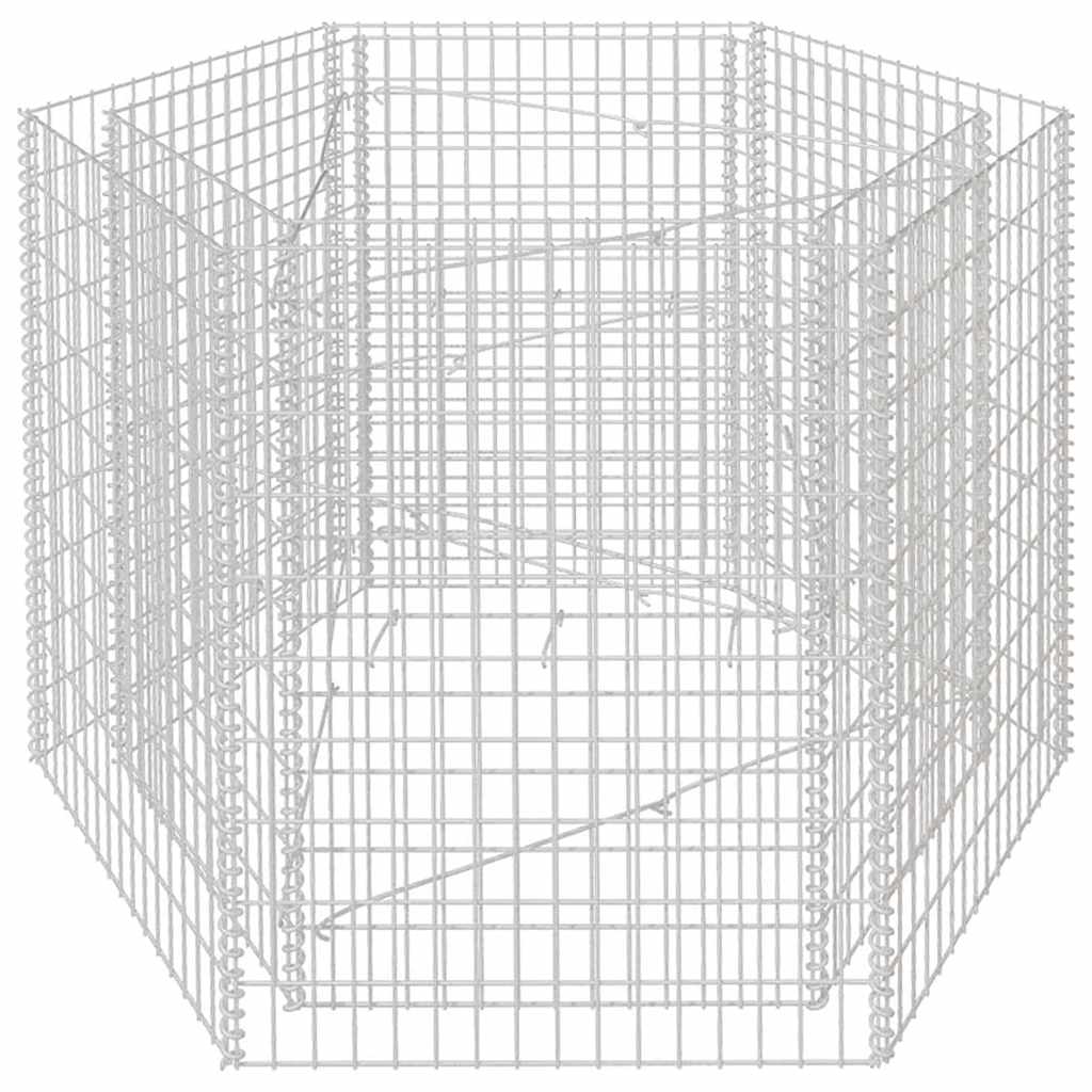Sechseckiges Gabionen-Hochbeet 160×140×100 cm