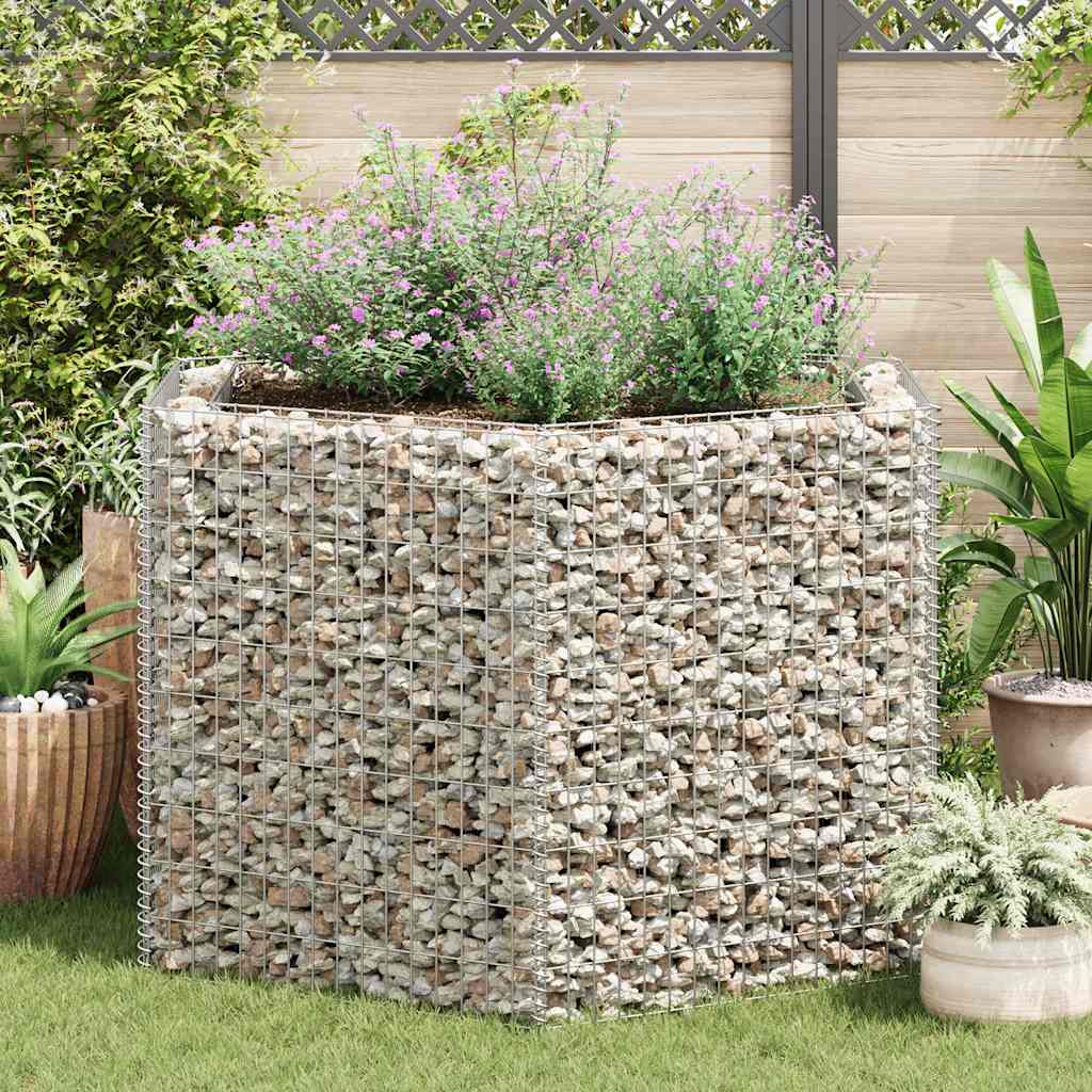 Sechseckiges Gabionen-Hochbeet 160×140×100 cm