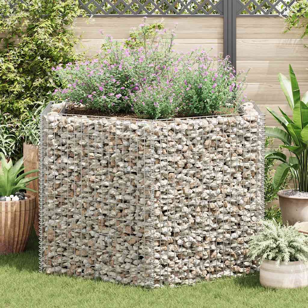 Sechseckiges Gabionen-Hochbeet 160×140×100 cm