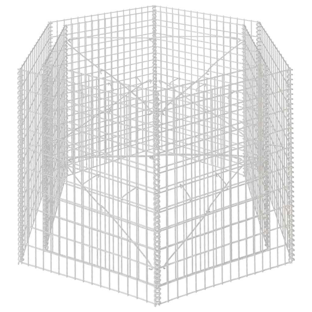 Sechseckiges Gabionen-Hochbeet 160×140×100 cm