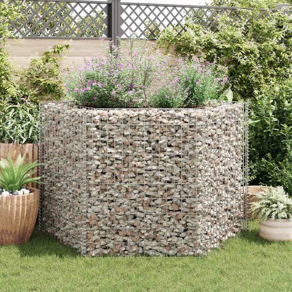 Sechseckiges Gabionen-Hochbeet 160×140×100 cm