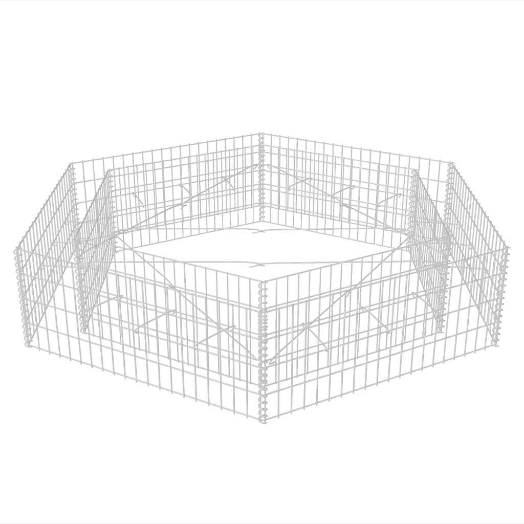 Sechseckiges Gabionen-Hochbeet 200x173x40 cm