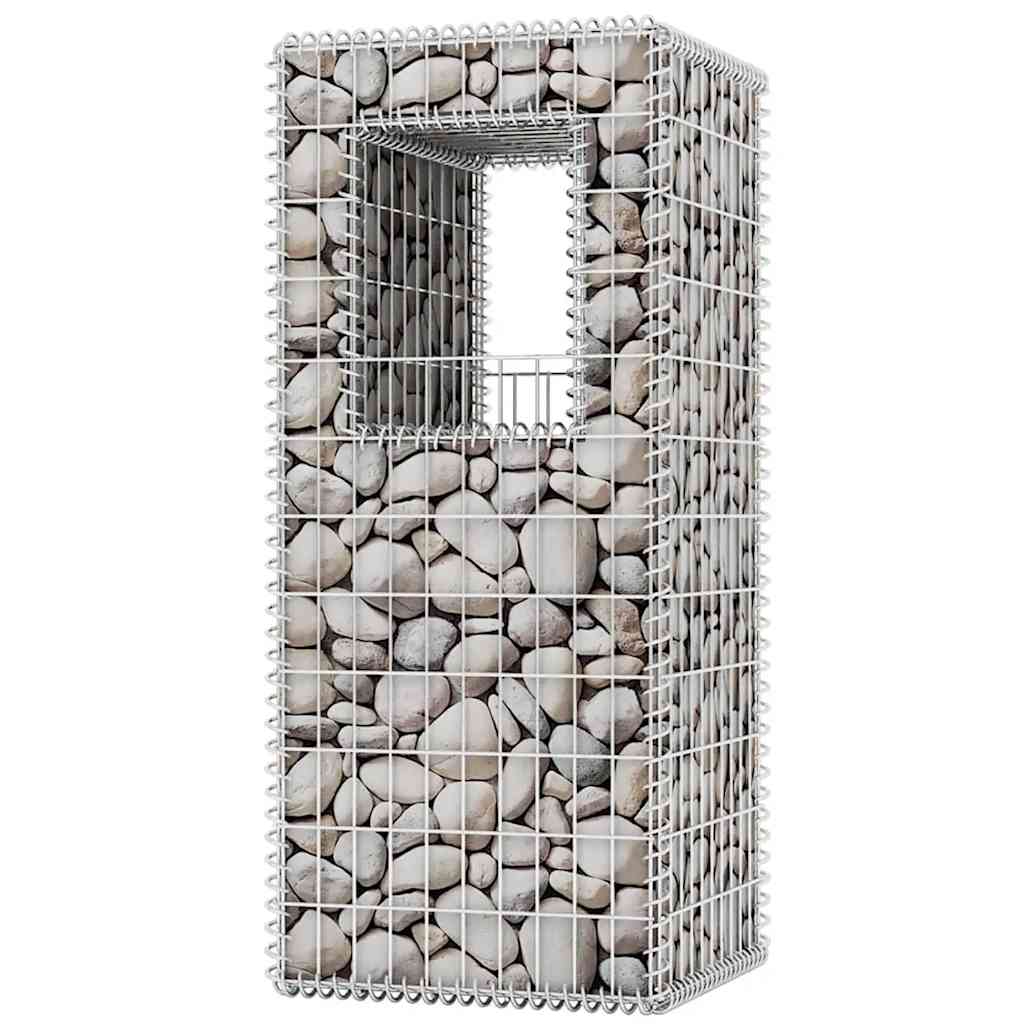 Gabionenkorb Pfosten/Pflanzkasten 2 Stk. Stahl 50×50×120 cm