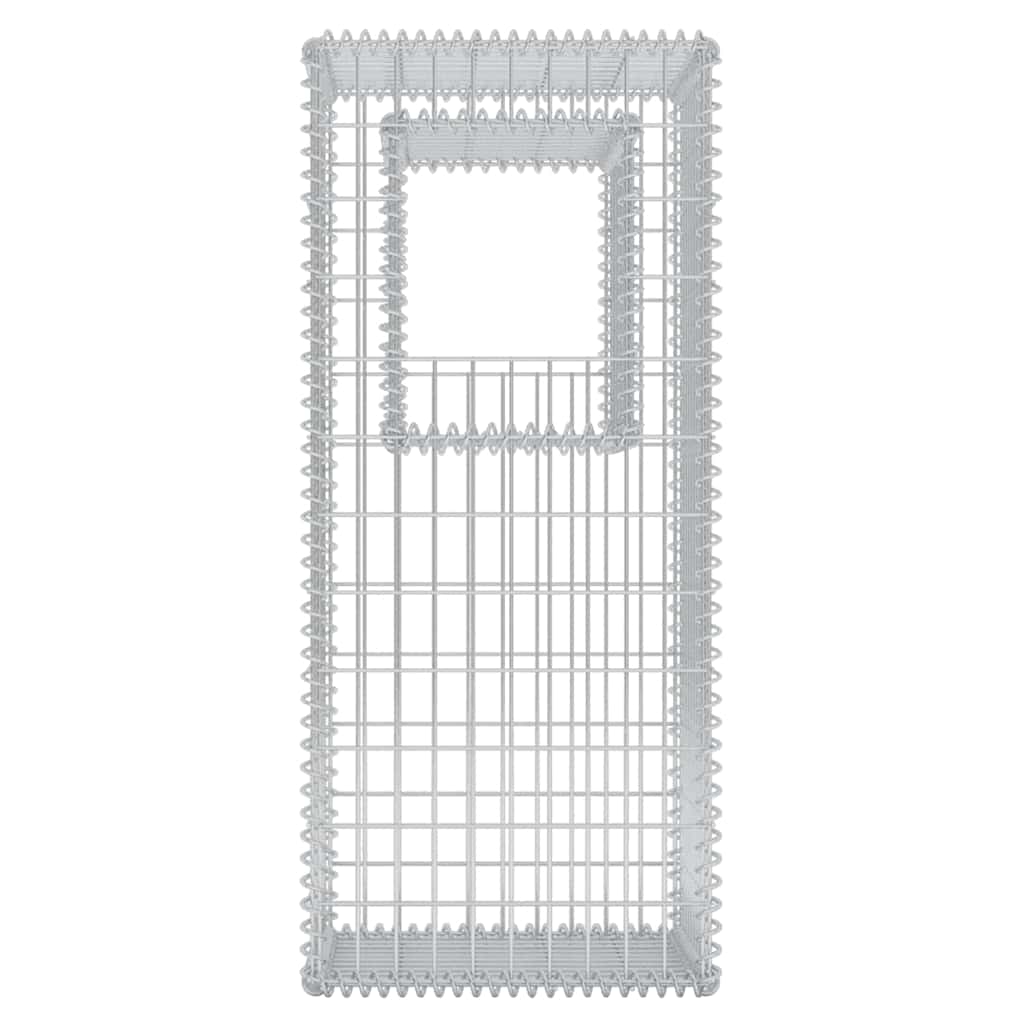 Gabionenkorb Pfosten/Pflanzkasten 2 Stk. Stahl 50×50×120 cm